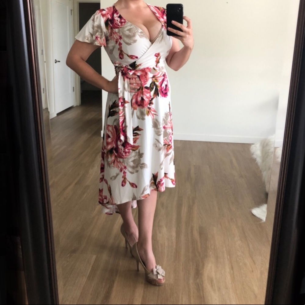 I.N San Francisco high-low/fishtail floral dress M